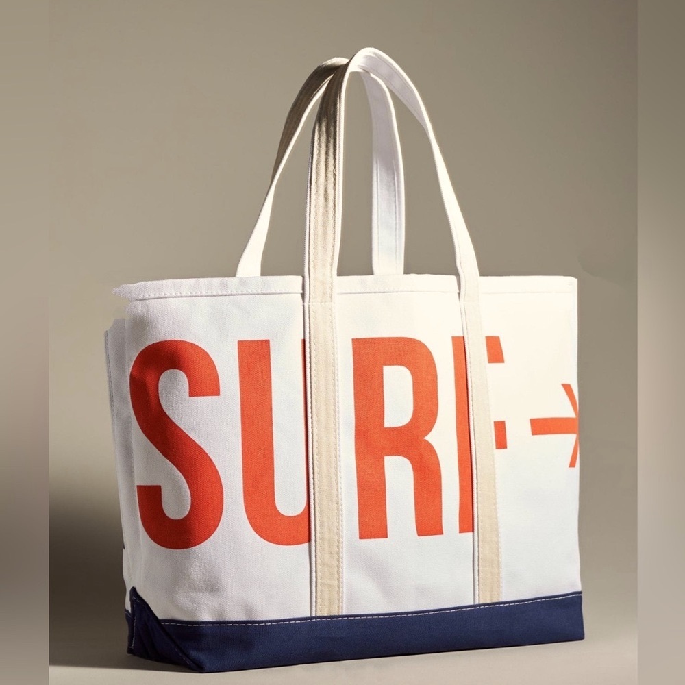 NWT | CRAB&CLEEK x Anthropologie Canvas Swim Surf Large Beach Pool Boat Toy Tote